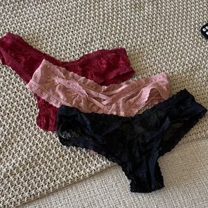 Elegant Lace Panty Set - Red, Pink, Black